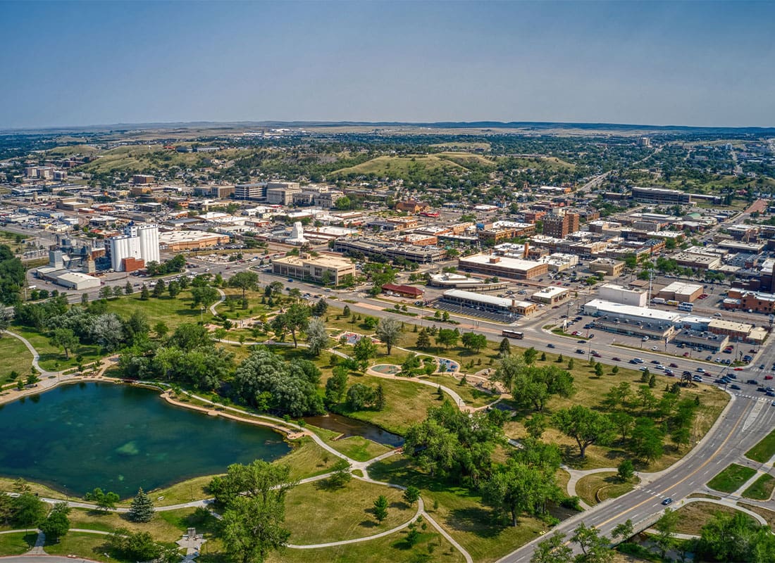 Jamestown, ND - beautiful Aerial View of Rapid City, South Dakota in Summer